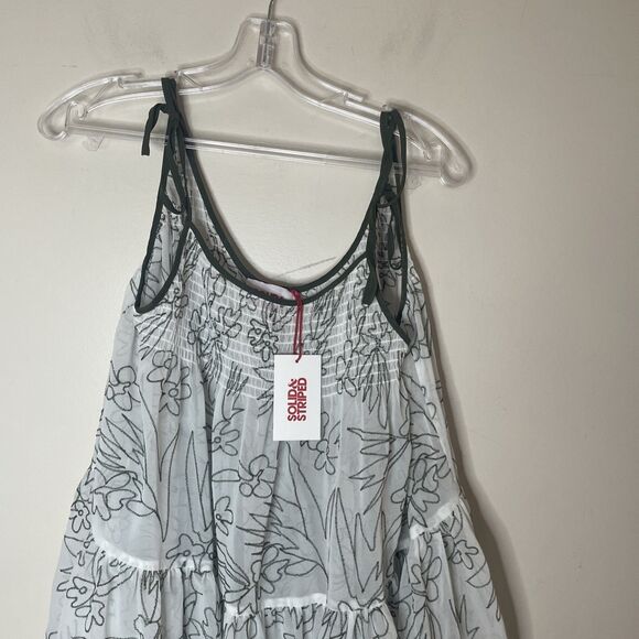 SOLID & STRIPED The Parker Dress Tiered Floral Embroidered Babydoll Mini S NEW - Picture 3 of 5